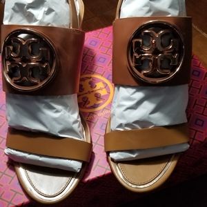 Tory Burch Metal Miller 65MM Wedge Sandals